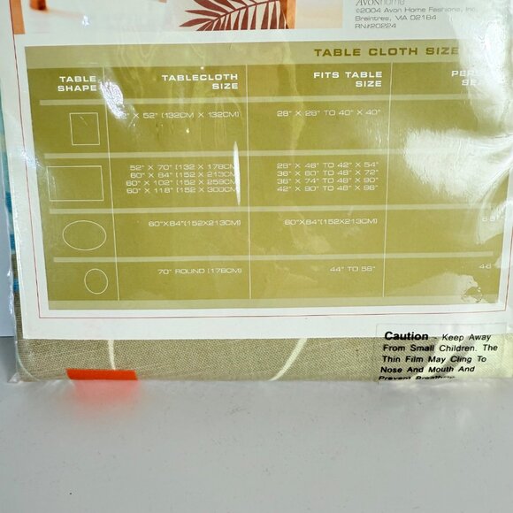 Avonhome Tropical Fern Round Tablecloth Oversize VTG Coastal Kitchen Decor Table - Picture 10 of 13